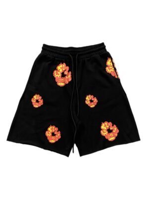 DENIM TEARS x OFFSET COTTON WREATH SHORTS BLACK