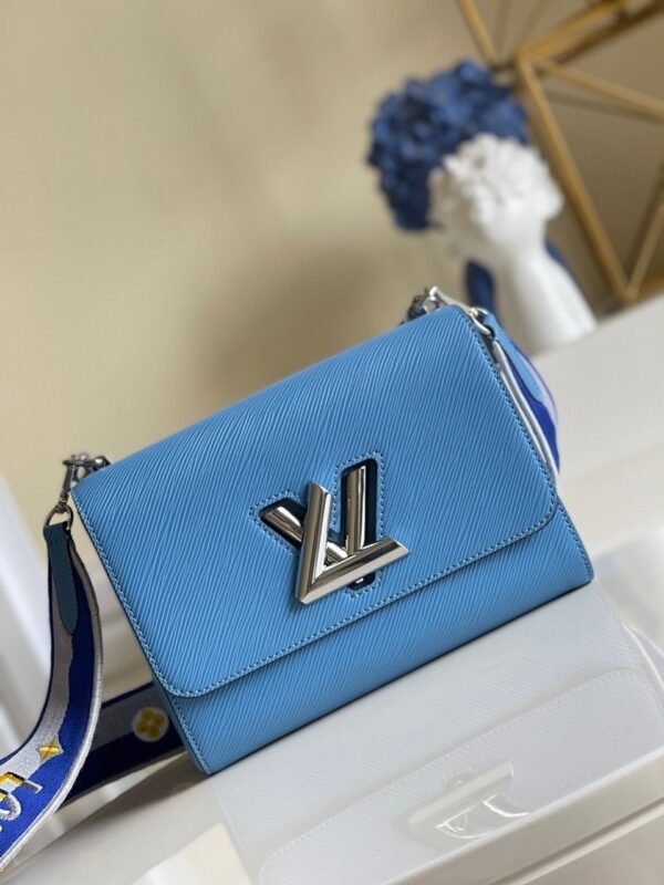 LV Twist MM Epi Blue For Women, Women¡¯s Handbags, Shoulder And Crossbody Bags 9.1in/23cm LV