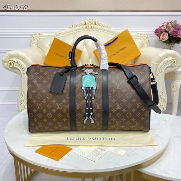 F6714996-B9B0-4FF1-9993-96F46F4EAD53-72560-1620019153 LV X Virgil Abloh Keepall Bandouliere 50 Monogram Canvas For Men, Bags 19.7in/50cm LV M45616