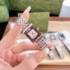 GUCCI G FRAME BRACELET WATCH SQUARE SHAPE SILVER IN WHITE 20MM YA128401