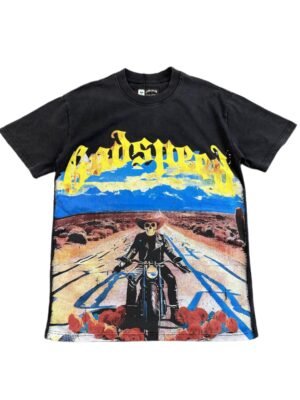 GODSPEED LONG LONELY ROAD T-SHIRT BLACK