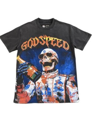 GODSPEED VICTORY TOAST T-SHIRT WASHED BLACK