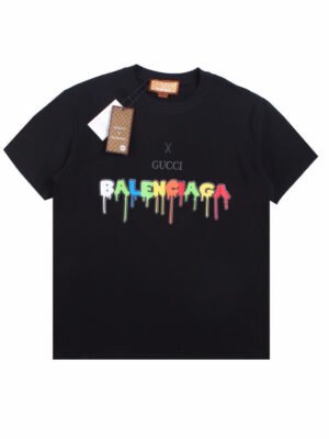 GUCCI x BALENCIAGA DRIP LOGO T-SHIRT BLACK