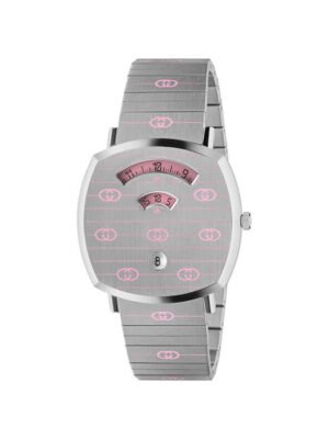 GUCCI GRIP WATCH PINK ENAMEL 38MM YA157438