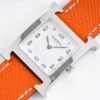 HERMES H HOUR WATCH ORANGE STRAP 21MM 036707WW00
