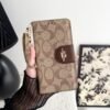 Coach iPhone Case  Leather Flip Case with Card Holder Brown-PTK241622