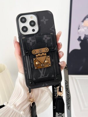 Lou Black & White Crossbody Chain iPhone Case