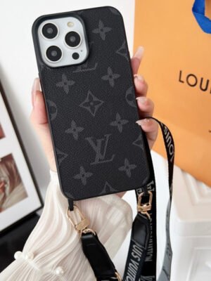 Lou Black & White Crossbody iPhone Case