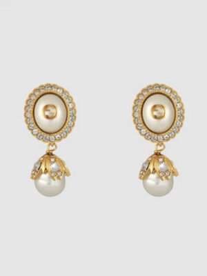18K Double G Flower Pearl Earrings