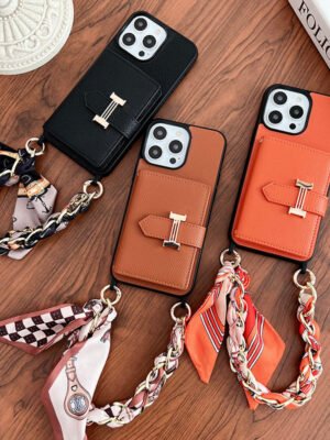 H Card Bag Scarves Leather iPhone Case
