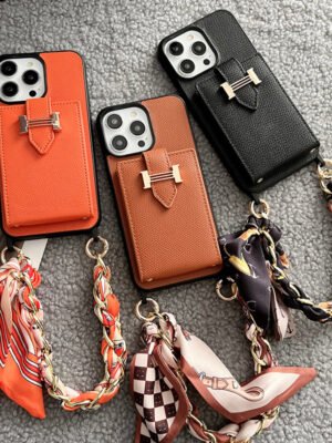 H Card Bag Scarves Leather iPhone Case
