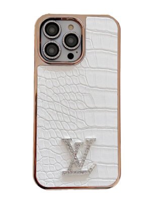 Lou Diamond Logo Rose Gold iPhone Case