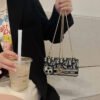 CD Black & Grey Fabric Card Bag Crossbody iPhone Case