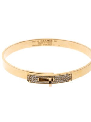 18K Kelly Small Model Diamond H Bracelet