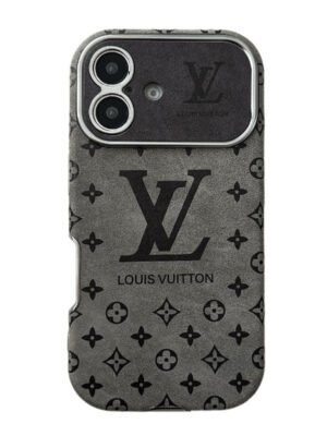 Lou Brown & Black Color Leather iPhone Case