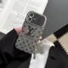 Lou Brown & Black Color Leather iPhone Case