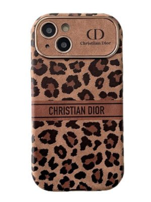 CD Brown Color Leather iPhone Case