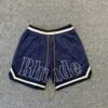 RHUDE COURT LOGO SHORTS NAVY