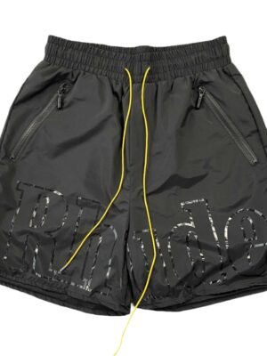 RHUDE RH LOGO SHORTS BLACK ON BLACK