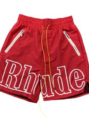 RHUDE RH LOGO SHORTS RED