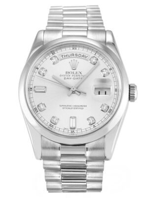 Rolex Day-Date Silver 118209 Mens 36MM