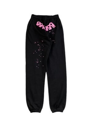 SP5DER ANGEL NUMBER SWEATPANTS BLACK