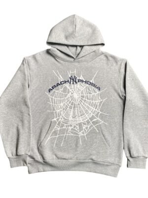 SP5DER ARACH NY PHOBIA HOODIE ASH GREY