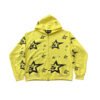 SP5DER DOUBLE LAYER 5 STAR ZIP HOODIE YELLOW