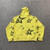 SP5DER DOUBLE LAYER 5 STAR ZIP HOODIE YELLOW