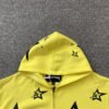 SP5DER DOUBLE LAYER 5 STAR ZIP HOODIE YELLOW