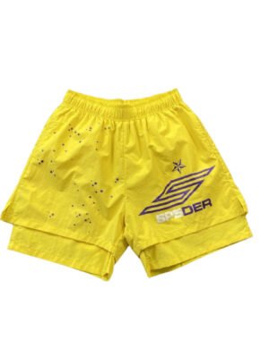 SP5DER DOUBLE LAYER SHORTS YELLOW