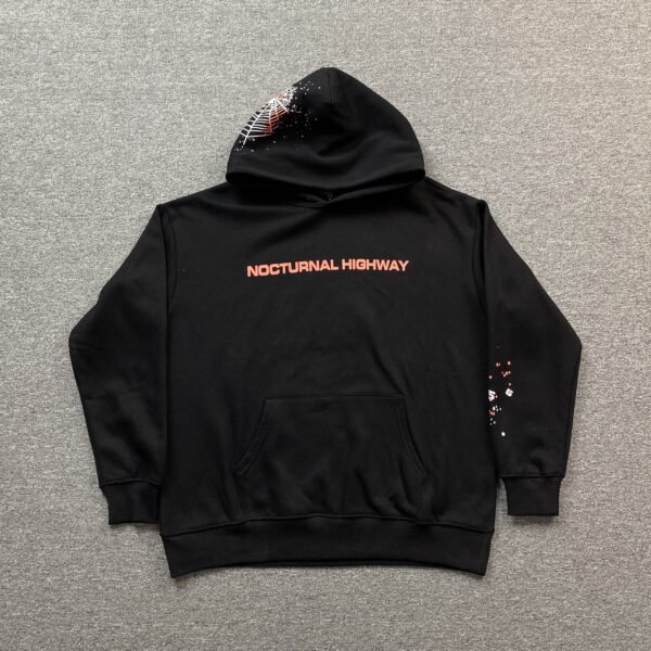 SP5DER NOCTURNAL HIGHWAY HOODIE BLACK