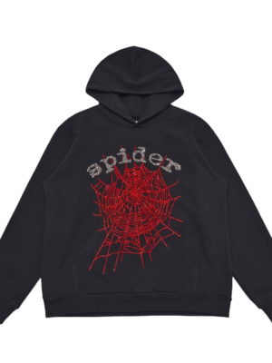 SP5DER OG RHINESTONE LOGO HOODIE BLACK