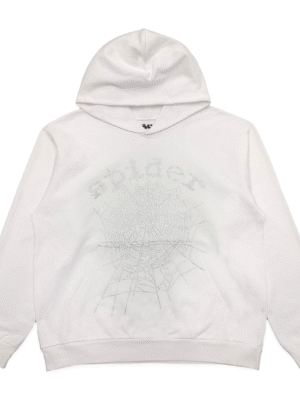 SP5DER OG RHINESTONE LOGO HOODIE WHITE