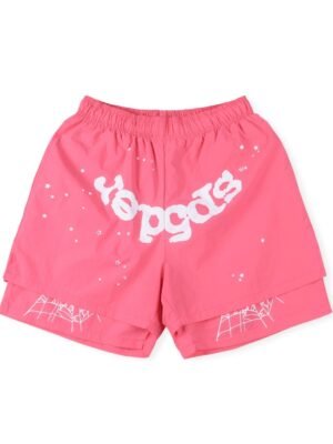 SP5DER OG WEB DOUBLE LAYER SHORTS PINK