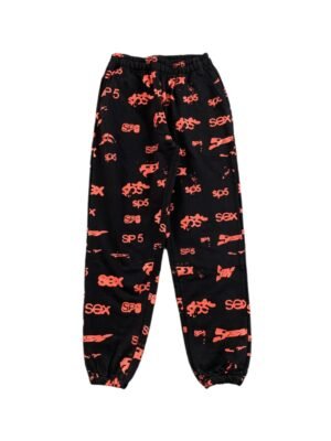 SP5DER SEX AOP SWEATPANTS BLACK