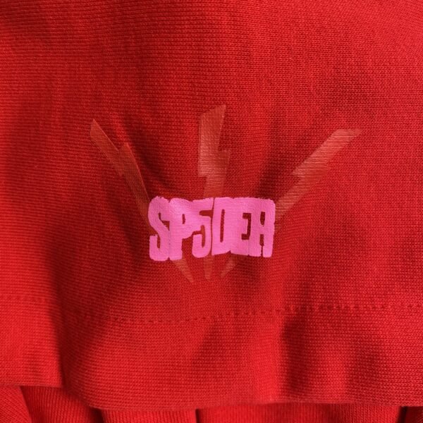 SP5DER WORLDWIDE RED ANGEL NUMBER 555 HOODIE RED
