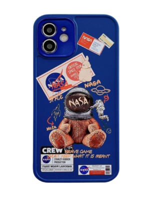 Blue Astronaut Bear iPhone Case