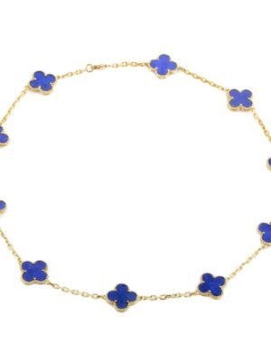 18K Vintage Alhambra Blue 10 Motifs Necklace