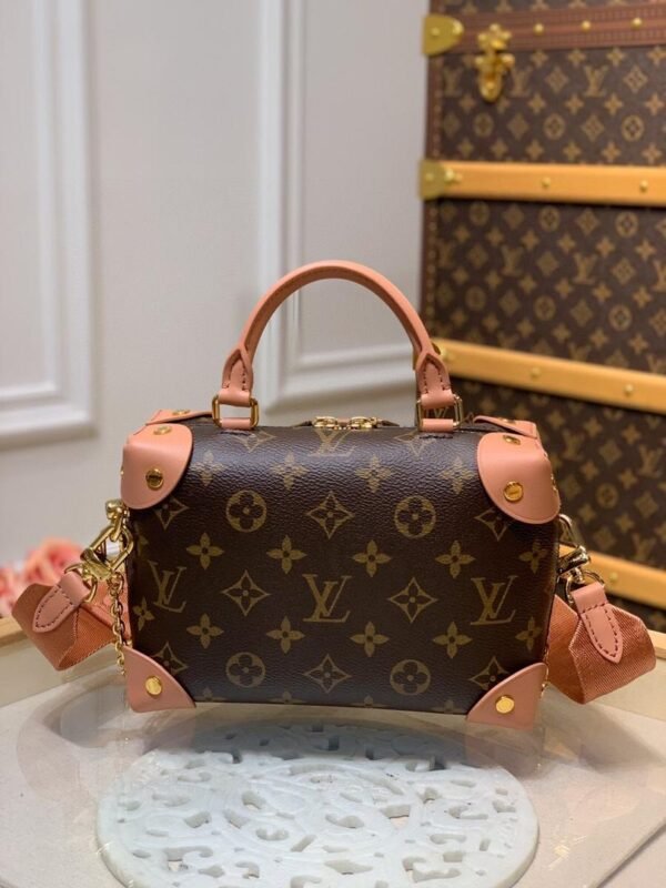 LV Petite Malle Souple Monogram Canvas Pink For Women, Women¡¯s Handbags, Shoulder And Crossbody Bags 7.9in/20cm LV M45531