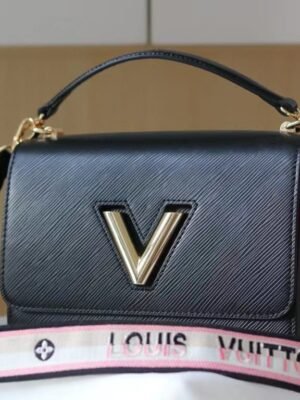 LV Twist MM Monogram Blossoms Black For Women,  Shoulder And Crossbody Bags 9.1in/23cm LV M57505