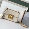 gg Embossed Padlock Shoulder Bag White Milky For Women 8in/20cm