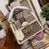 gg Queen Margaret gg Small Top Handle Bag Beige And Ebony gg Supreme Canvas For Women 10in/26cm gg 476541