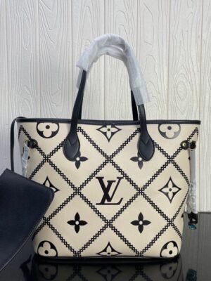 LV Neverfull MM Monogram Empreinte Beige For Women,  Tote Bags 12.2in/31cm LV M46039