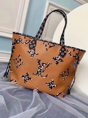 LV Neverfull MM Tote Bag Ivoire Monogram Jungle Canvas For Women,  Shoulder Bags 12.2in/31cm LV M44716