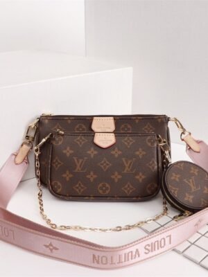 LV Multi Pochette Accessoires Monogram Canvas Pink For Women,  Shoulder And Crossbody Bags 9.4in/24cm LV M44840