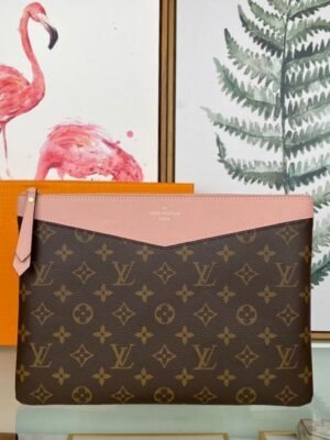 LV Daily Pouch Bag Monogram Canvas Light Pink For Women 11.6in/29.5cm LV M62942