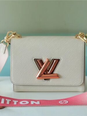 LV Twist PM Bag, Shoulder and Cross Body Bags For Women Quartz White 7.5in/19cm LV M59687