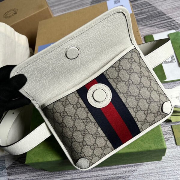 gg Ophidia Belt Bag Beige And Ebony gg Supreme Canvas, A Material With Low Environmental Impact For Men? 8.7in/22cm gg 674081 96IWT 9794