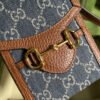 gg Horsebit 1955 Mini Bag Blue And Ivory gg Denim Jacquard For Women 6.7in/17cm 625615 2KQgg 8375